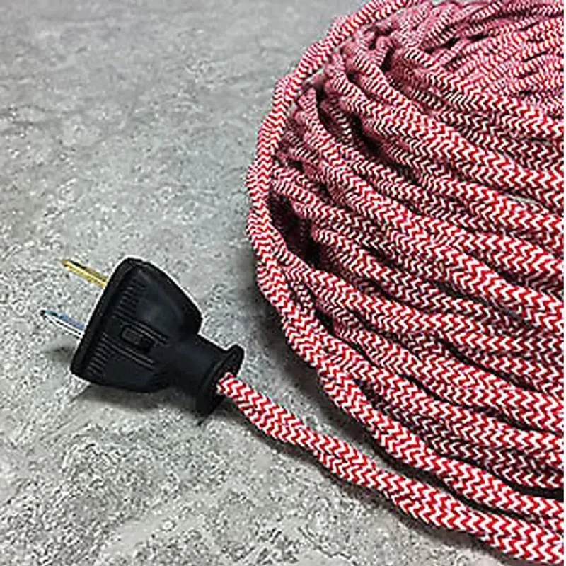 Câble Électrique Torsadé Tressé Italien 2x0,75mm² - 5m - Fil Vintage pour Lampe & Suspension -4784