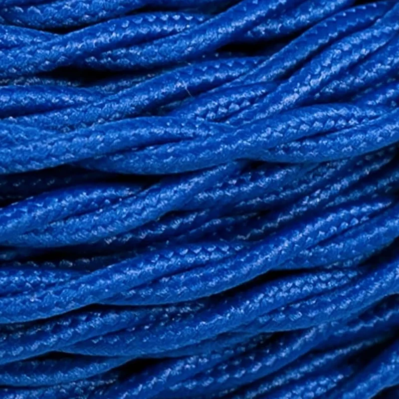 Câble électrique torsadé 10m 2 cœurs couleur bleu foncé tissu 0,75mm-4752