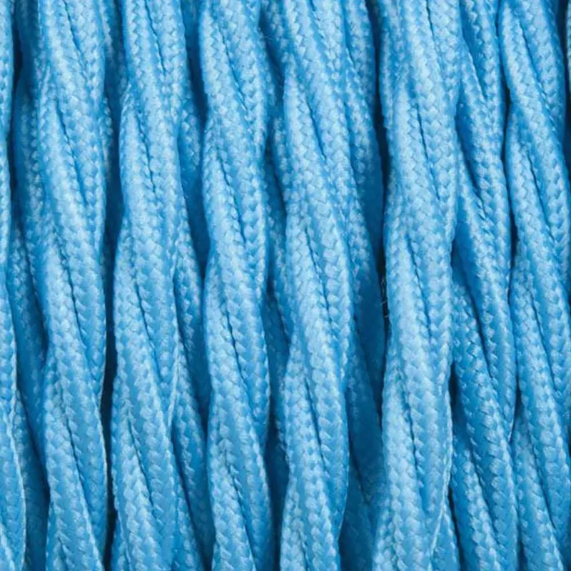 Câble électrique torsadé 10m 2 noyaux couleur bleu clair tissu 0,75mm ~4759