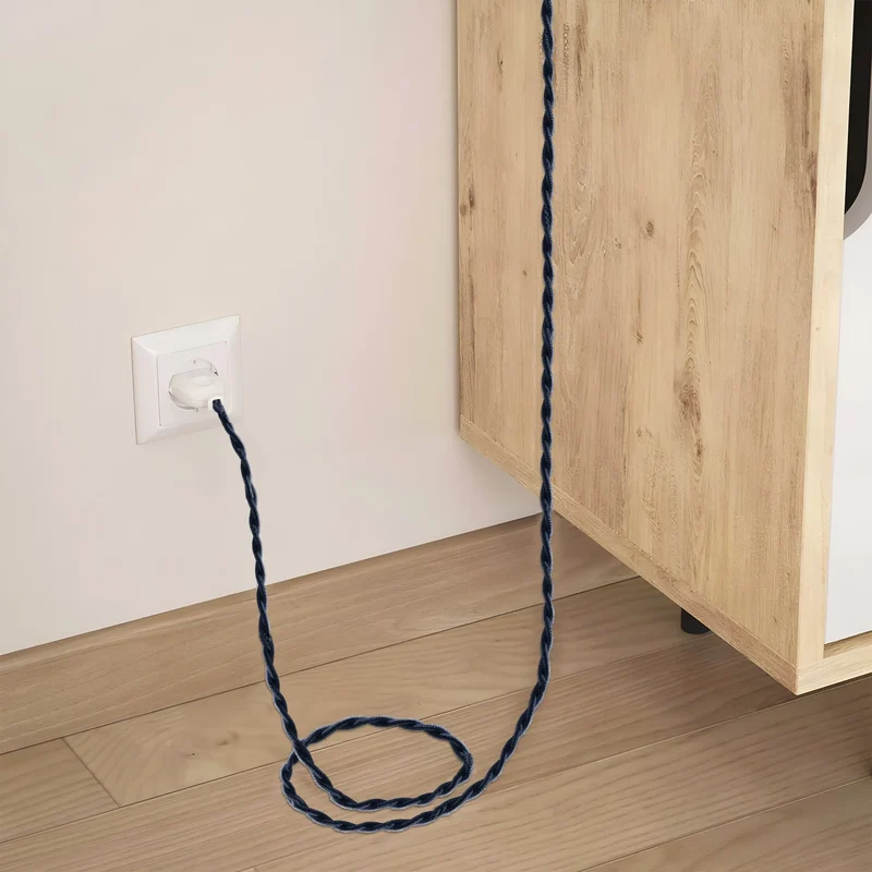 Câble électrique torsadé 10m 2 noyaux couleur bleu clair tissu 0,75mm ~4759
