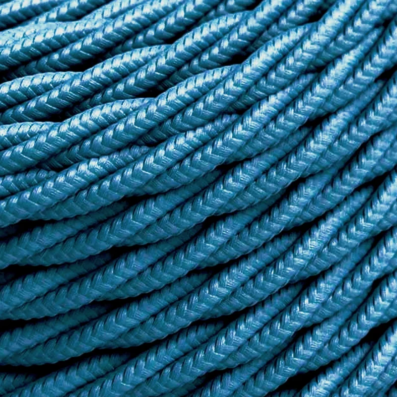Câble électrique torsadé 2 noyaux couleur bleu tissu 0,75 mm-3020