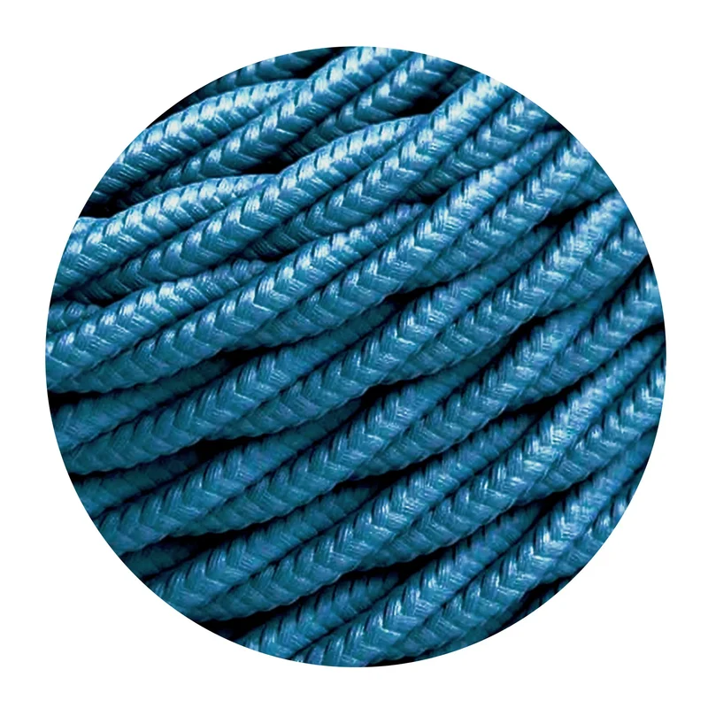 Câble électrique torsadé 2 noyaux couleur bleu tissu 0,75 mm-3020