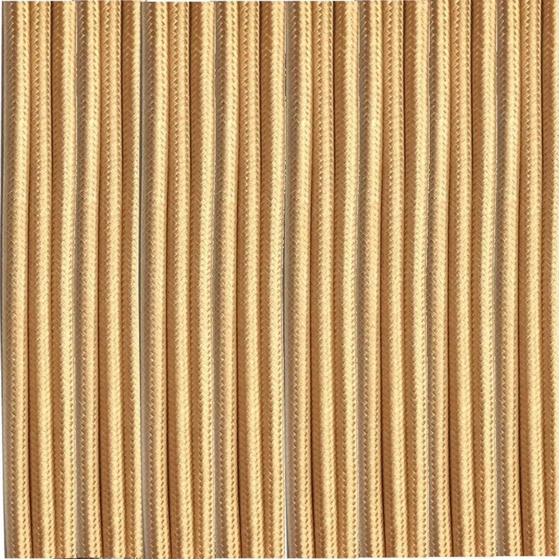 Câble flexible 1m/5m/10m 2core rond tissu tressé vintage couleur or clair 0,75mm ~ 3229