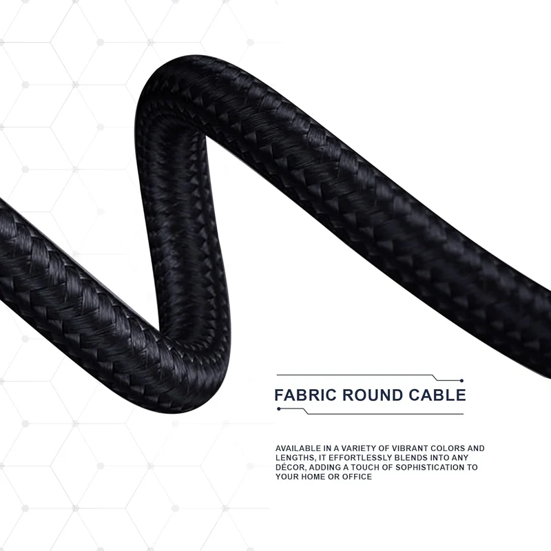 Câble électrique rond flexible gris vintage 1m/5m/10m 2 noyaux ~ 4714