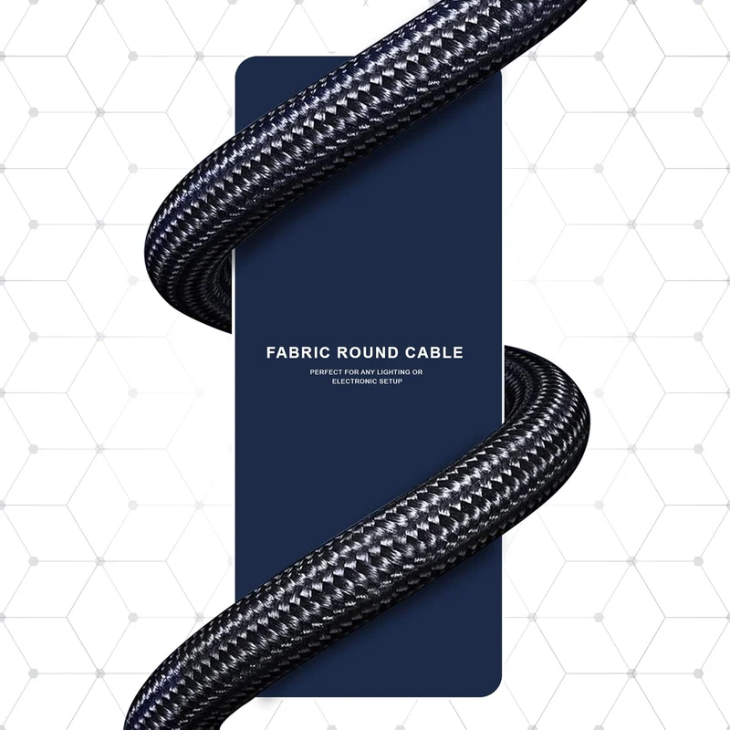 Câble électrique rond flexible gris vintage 1m/5m/10m 2 noyaux ~ 4714