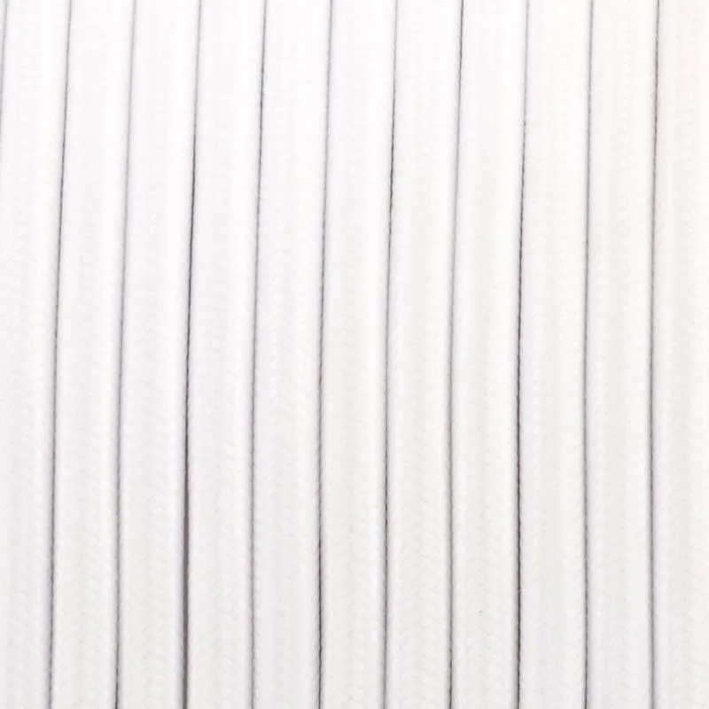 Câble flexible 1m/5m/10m 2 noyaux rond tissu tressé vintage couleur blanche 0,75mm ~4746