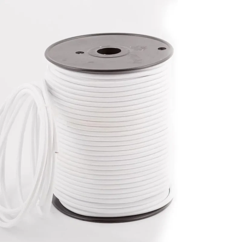 Câble flexible 1m/5m/10m 2 noyaux rond tissu tressé vintage couleur blanche 0,75mm ~4746