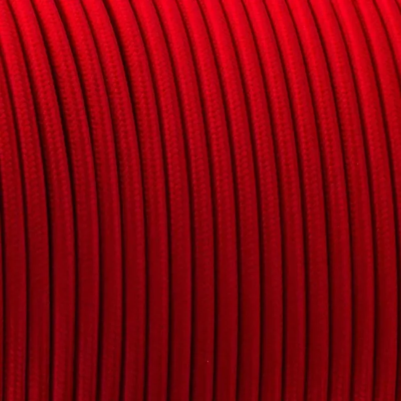 Câble électrique textile rond tressé rouge 2x0,75 mm² ~ 4734