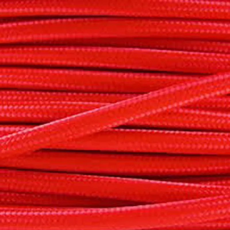 Câble électrique textile rond tressé rouge 2x0,75 mm² ~ 4734