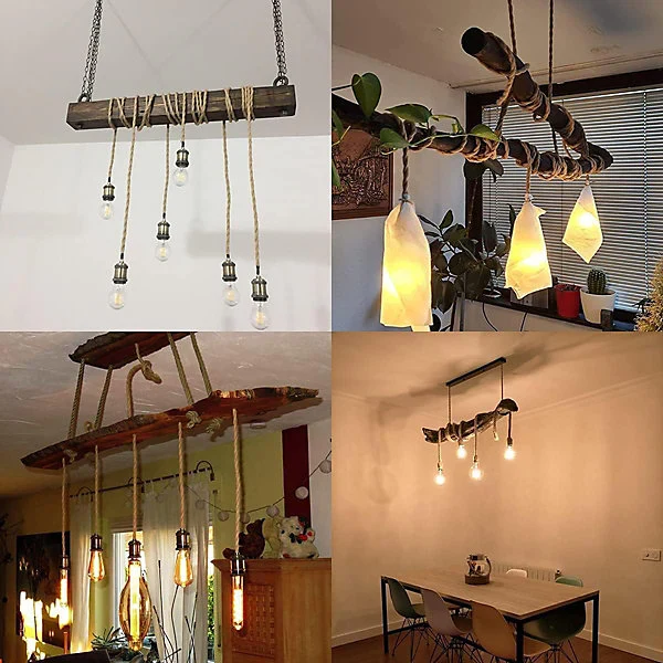 LEDSone Câble d'éclairage tressé vintage en chanvre | Câble en tissu à 2 conducteurs ~ 3024