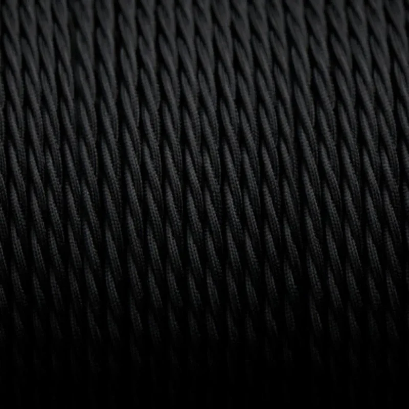 Câble électrique torsadé 2 cœurs recouvert d'un tissu couleur noir 1m - 0,75 mm ~3241