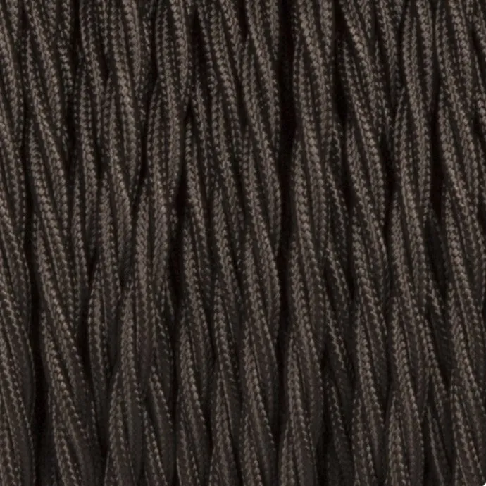 Câble électrique torsadé 3 noyaux recouvert couleur noir tissu 0,75 mm-3191