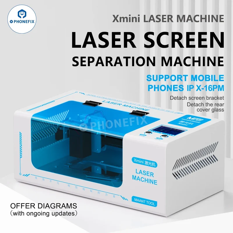Machine laser MaAnt Xmini pour le retrait de la vitre arrière et du support d'écran de l'iPhone