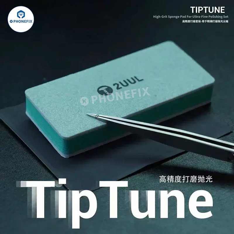 2UUL FM02 TipTune Pince à épiler, tampon de polissage et papier de verre