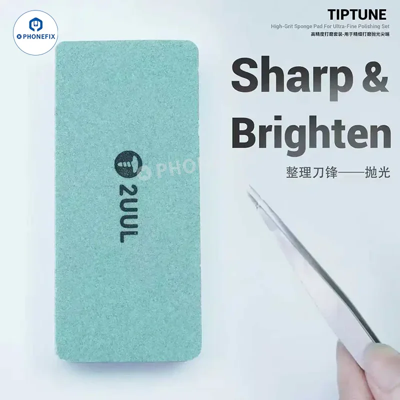 2UUL FM02 TipTune Pince à épiler, tampon de polissage et papier de verre