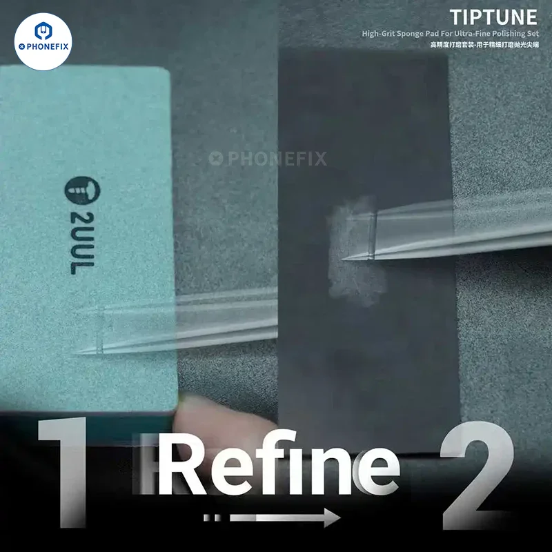 2UUL FM02 TipTune Pince à épiler, tampon de polissage et papier de verre