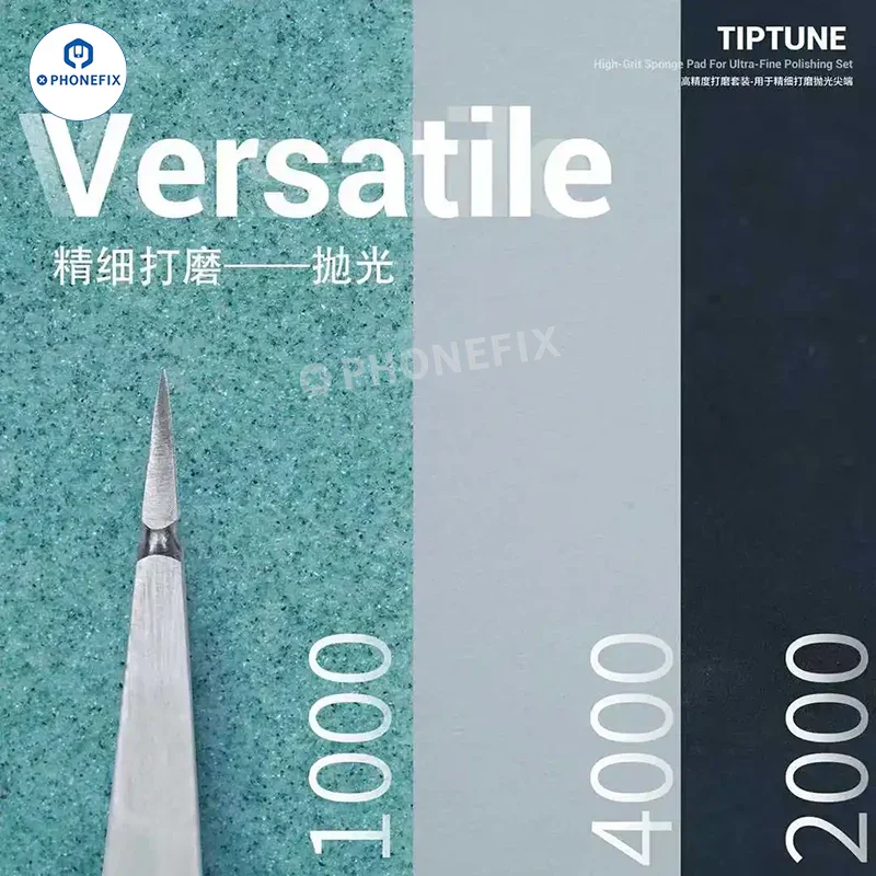 2UUL FM02 TipTune Pince à épiler, tampon de polissage et papier de verre