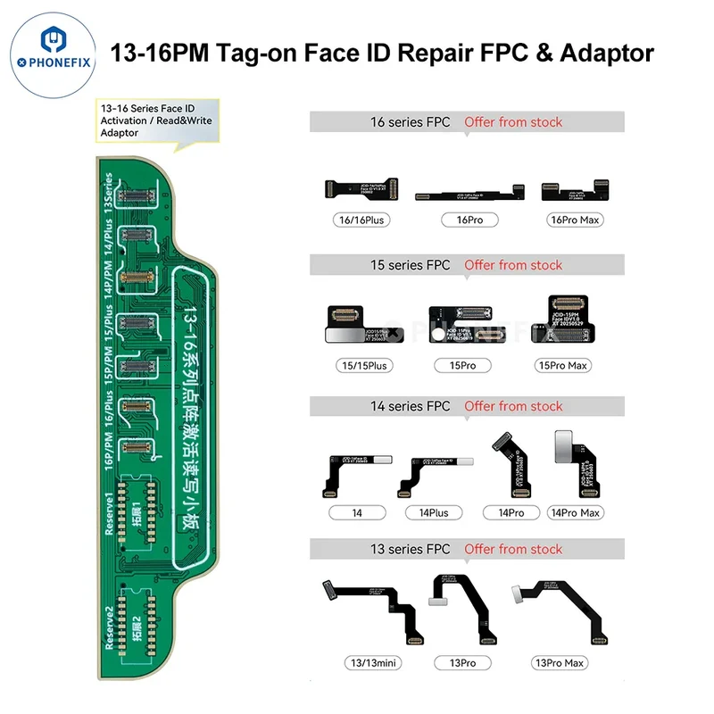 Réparation Face ID JCID pour iPhone 13-16, FPC et carte d'activation