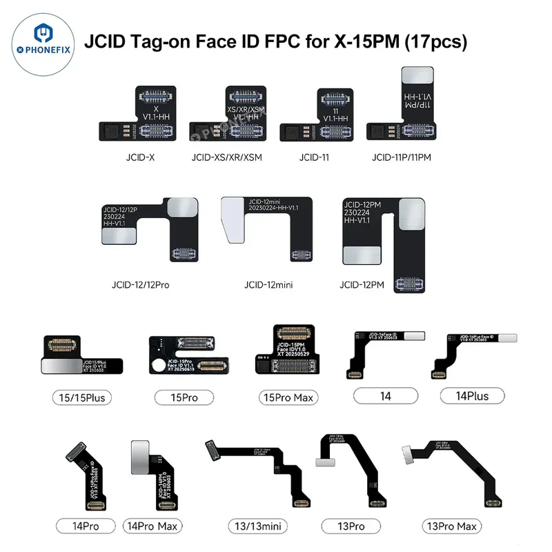 Réparation Face ID JCID pour iPhone 13-16, FPC et carte d'activation