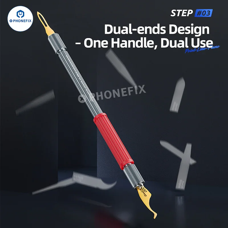 Manche de lame à double extrémité QianLi Dot-Line-Plane pour réparation de téléphone