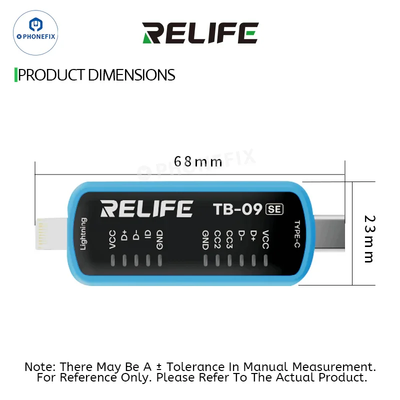 Testeur de port de charge Lightning RELIFE TB-09 SE Type-C pour téléphone
