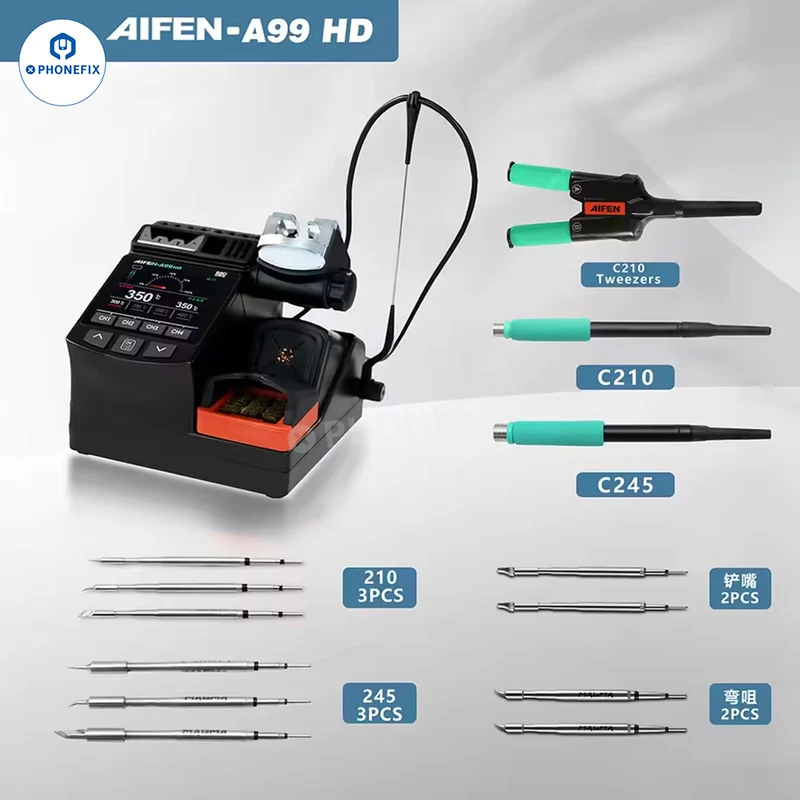 Station de soudage AIFEN A99 HD avec pinces électriques en fer C210 C245