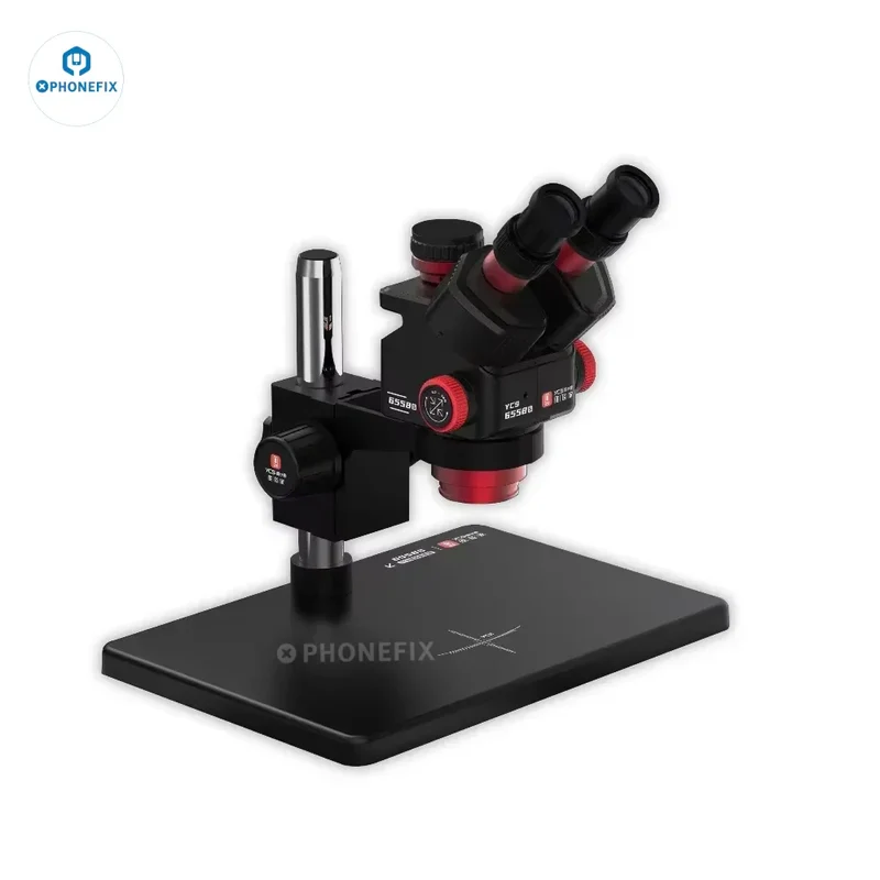 Microscope trinoculaire HD YCS 6558S 6558XS avec zoom 6.5-58X et caméra 4K