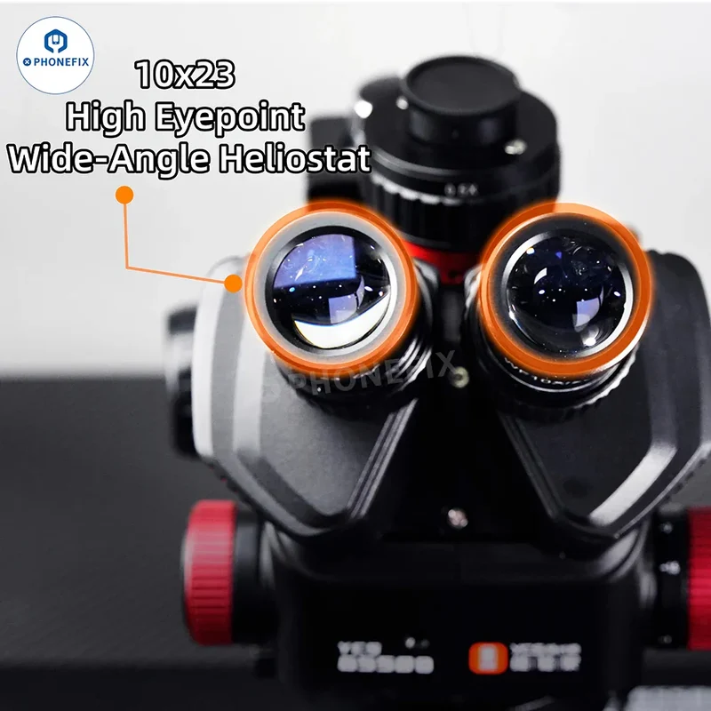 Microscope trinoculaire HD YCS 6558S 6558XS avec zoom 6.5-58X et caméra 4K