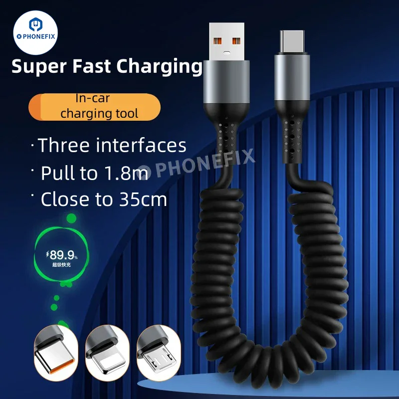 Câble de charge ultra rapide CarPlay pour voiture, câble de données Lightning USB Type-C