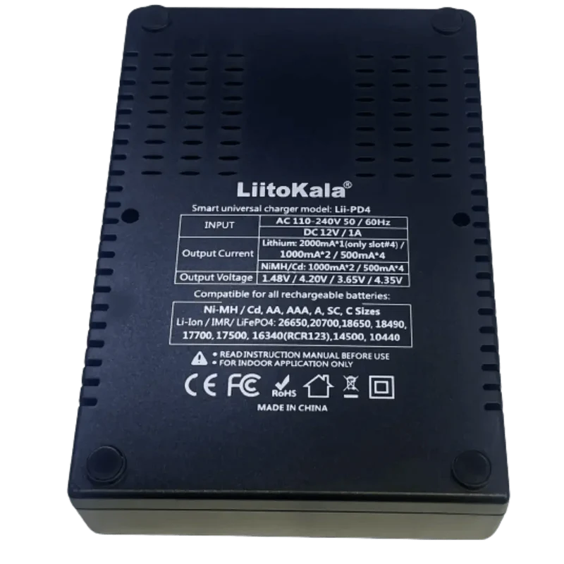 Chargeur batterie intelligent 4x 10440 à 26650