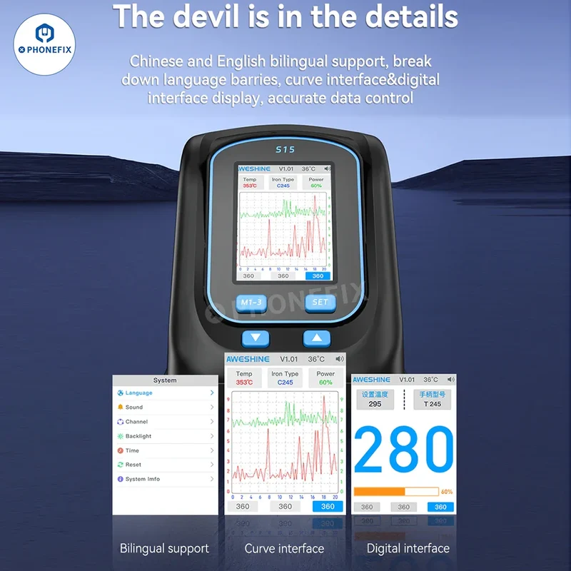 Station de soudage intelligente portable AWESHINE S15 avec poignée T245