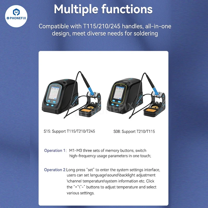 Station de soudage intelligente portable AWESHINE S15 avec poignée T245