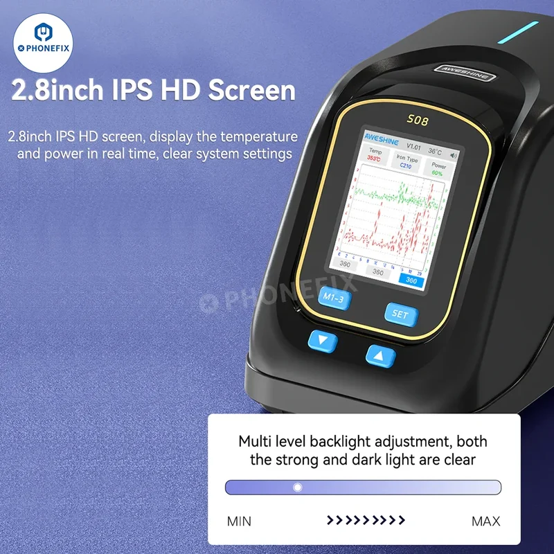 Station de soudage intelligente portable AWESHINE S08 avec poignée T210