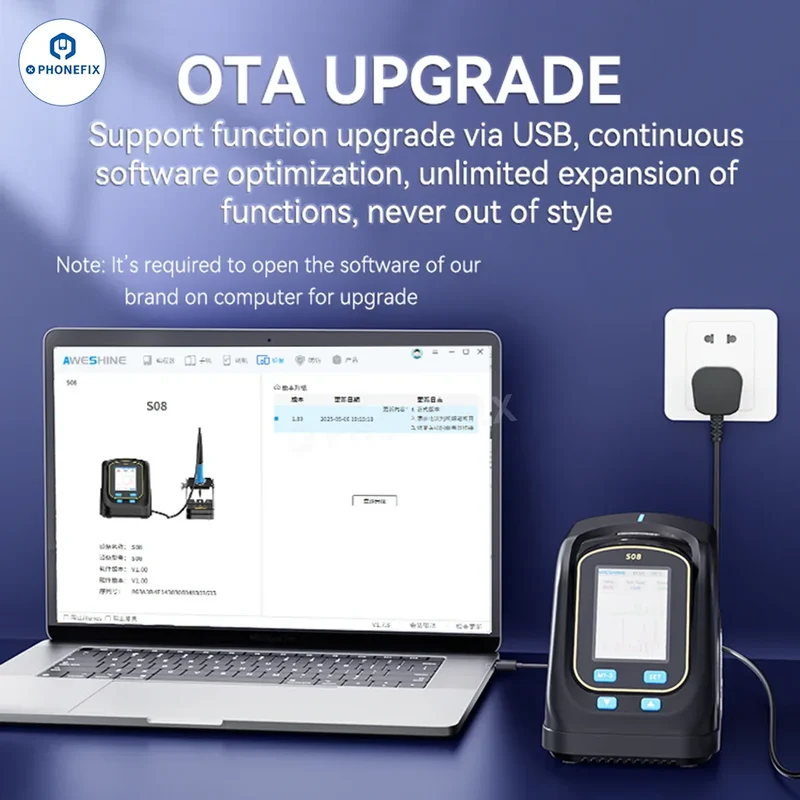 Station de soudage intelligente portable AWESHINE S08 avec poignée T210