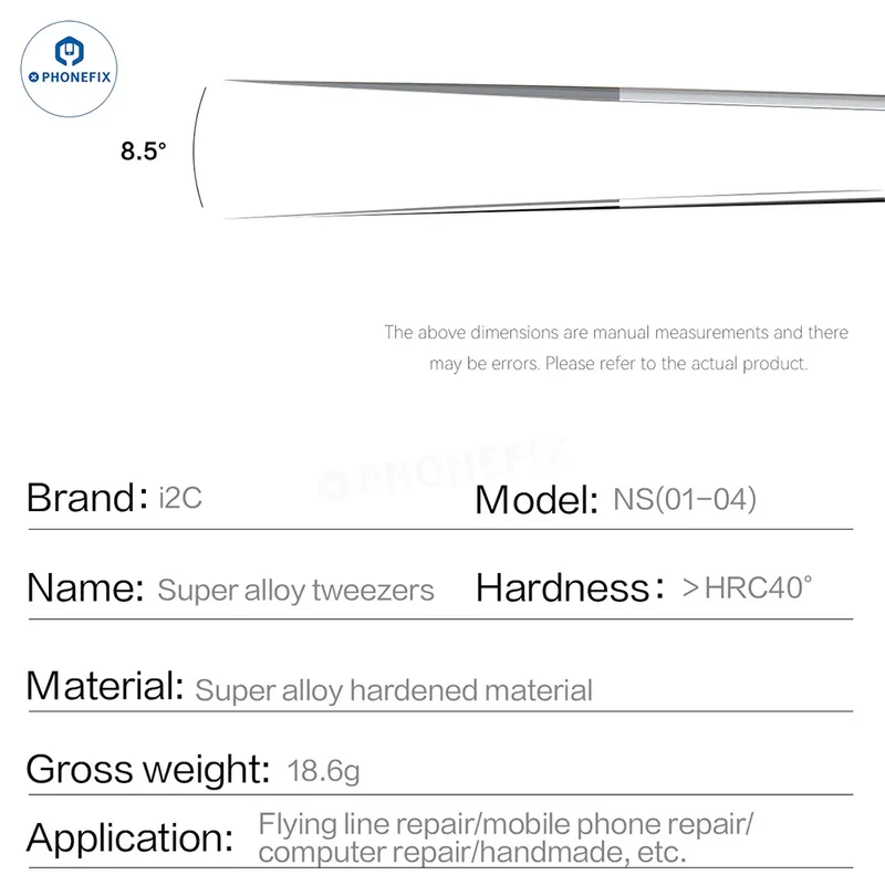 Pince à épiler PHONEFIX en alliage ultra-dur 3D pour circuits intégrés mobiles, pince pour petites pièces