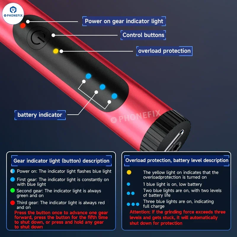 Stylo de polissage électrique XZZ Z1 Pro pour téléphone portable, outil de meulage de circuits imprimés