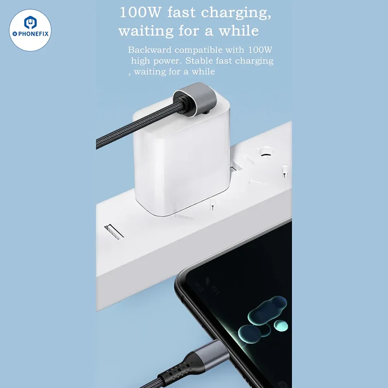 Câble de données de charge rapide Elbow PD Type-C Lightning pour téléphone portable