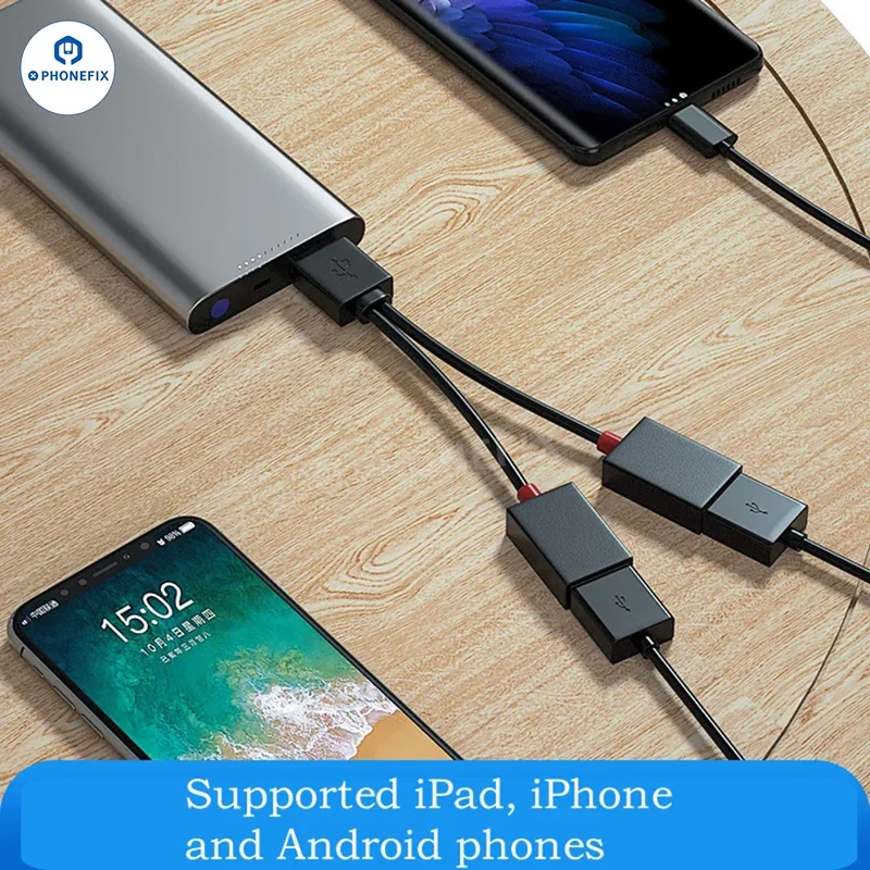 Câble répartiteur d'extension USB 1 à 2 pour le chargement des téléphones portables
