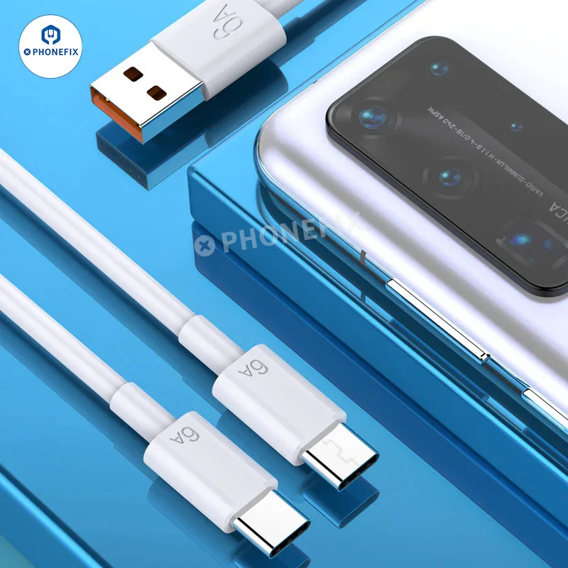 Câble de données de charge rapide 6A Micro Type-C Lightning pour iPhone Android