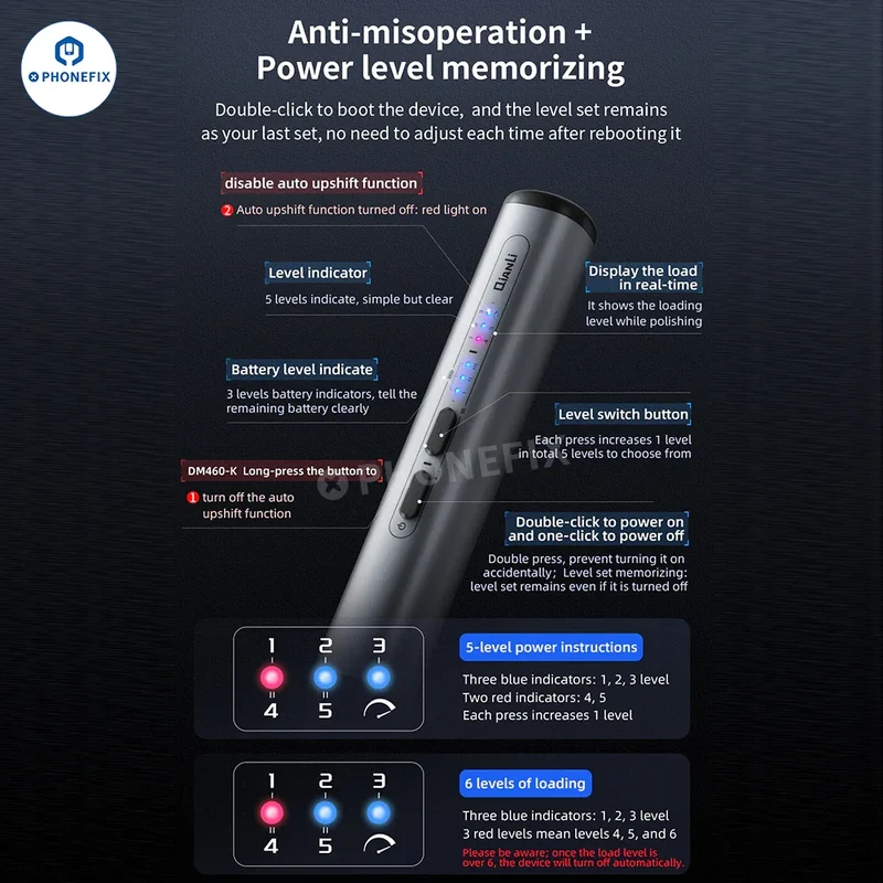 Stylo de polissage QIANLI iHandy DM460-K pour le meulage et la découpe de puces PCB