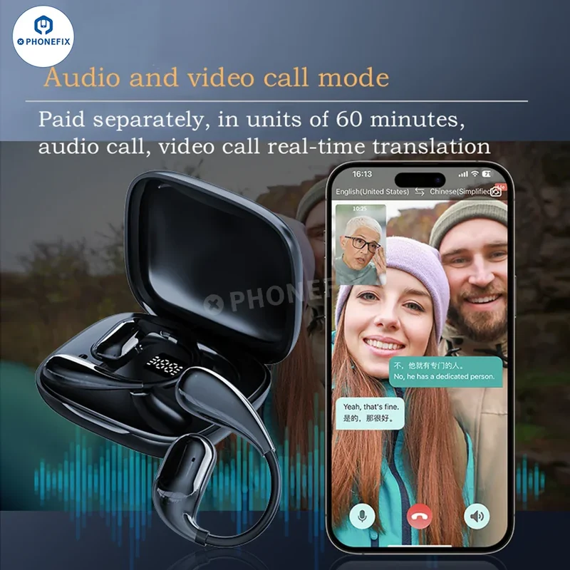 Écouteurs Bluetooth intelligents avec traducteur de langue IA