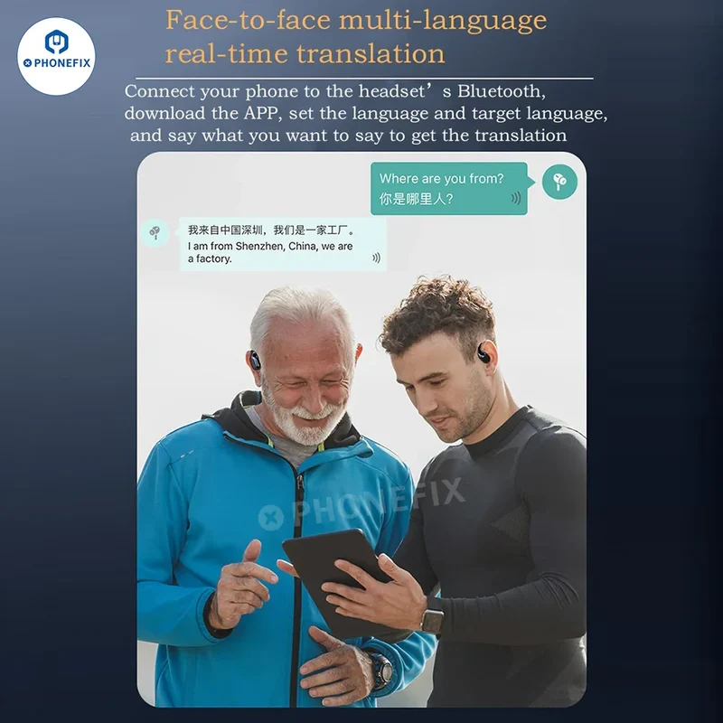 Écouteurs Bluetooth intelligents avec traducteur de langue IA
