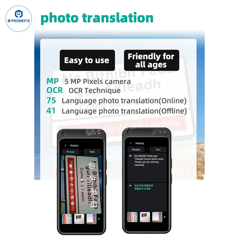 VORMOR Z6 Z8 Traducteur portable intelligent hors ligne Traduction en temps réel