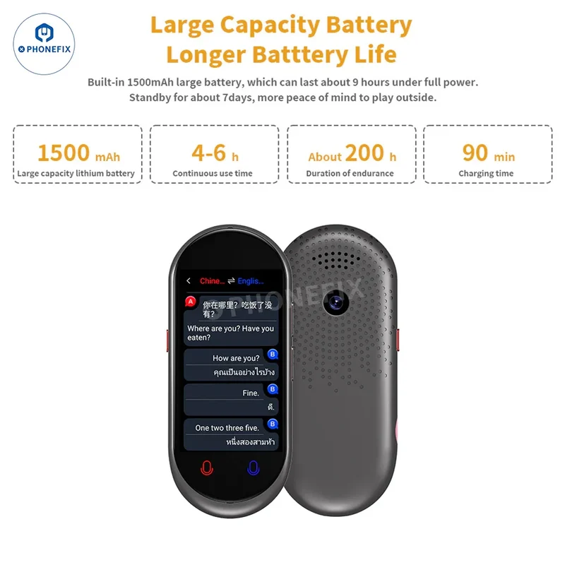 VORMOR Z6 Z8 Traducteur portable intelligent hors ligne Traduction en temps réel