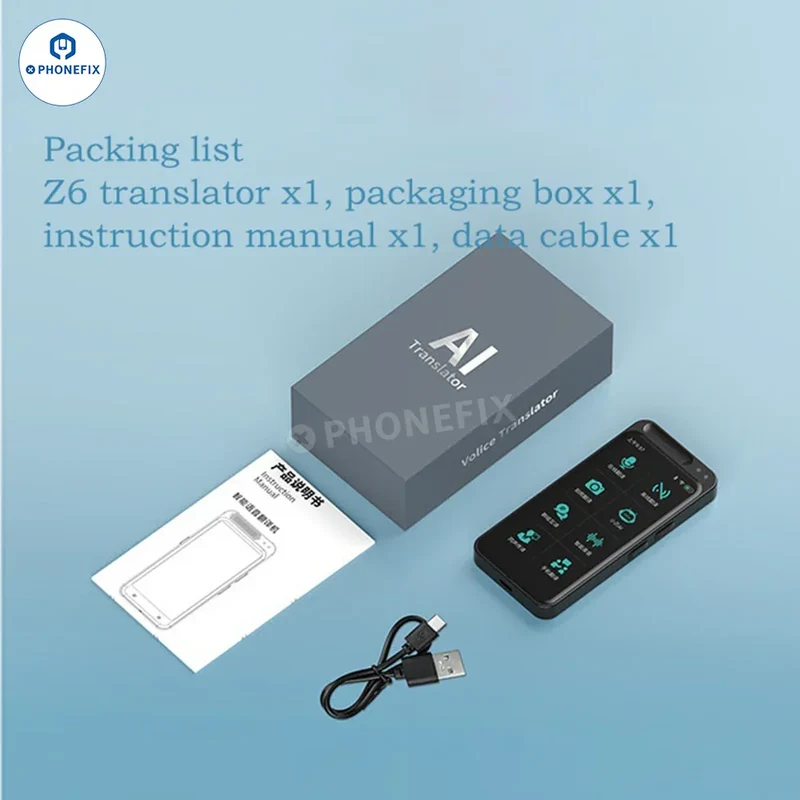 VORMOR Z6 Z8 Traducteur portable intelligent hors ligne Traduction en temps réel