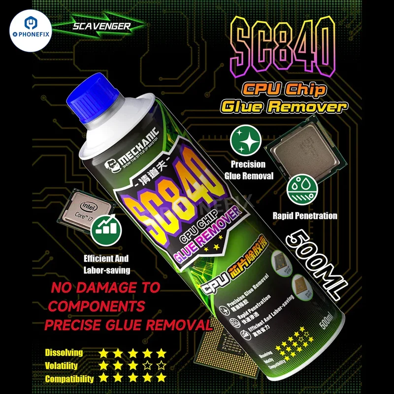 MECHANIC Nettoyant électronique à séchage rapide Dissolvant de colle pour cadre de téléphone