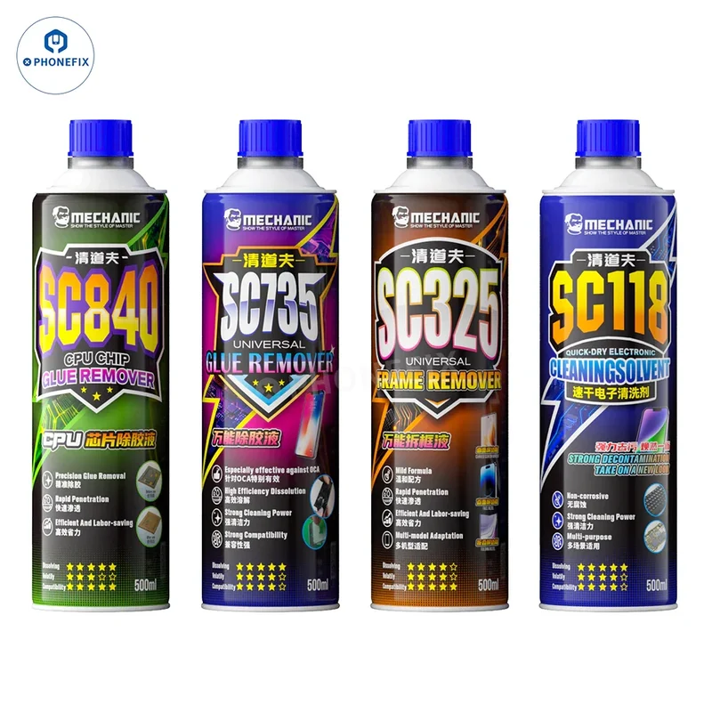 MECHANIC Nettoyant électronique à séchage rapide Dissolvant de colle pour cadre de téléphone