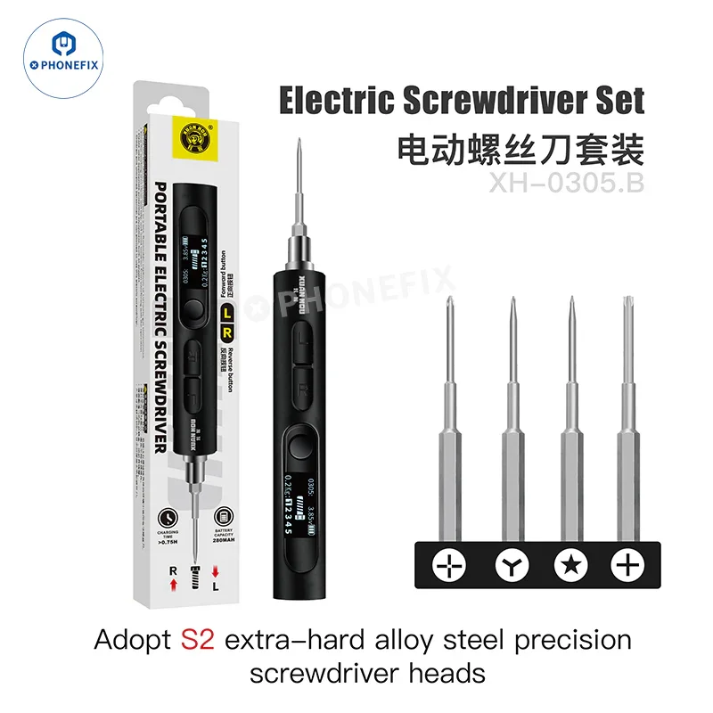 XUANHOU Kit de tournevis électriques portables pour la réparation de téléphones portables