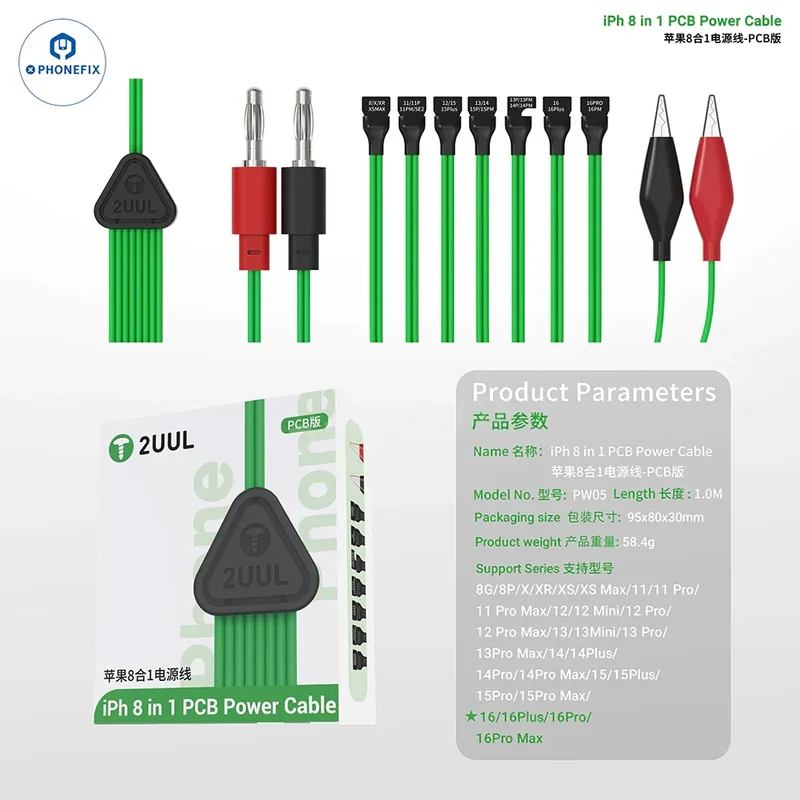 Câble d'alimentation PCB 2 en 05 8UUL PW1 pour iPhone 8-16 Pro Max