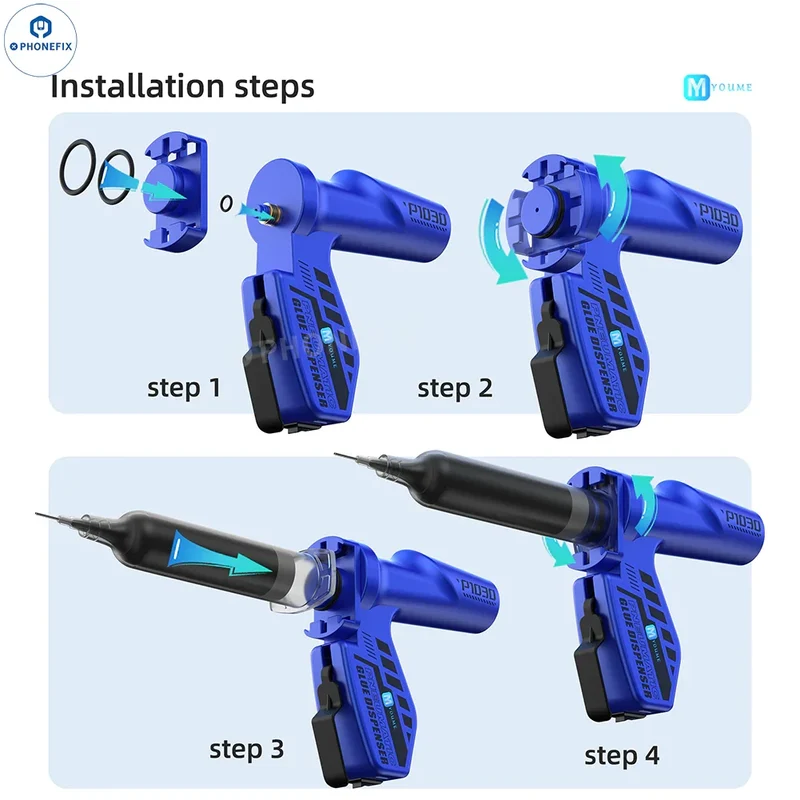Pistolet à colle pneumatique électrique, distributeur de pâte à double poignée pour réparation de téléphone
